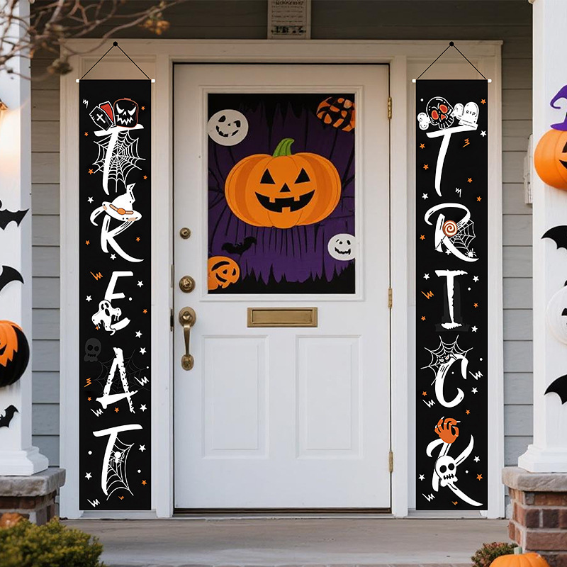 国境を越えたヨーロッパとアメリカの死者の日ポーチサインハロウィンカプレット屋外雰囲気装飾アレンジメント用品シーンカプレット|undefined