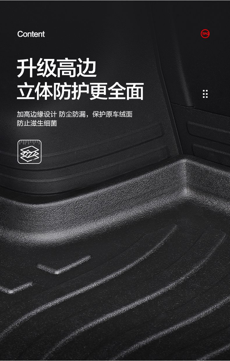 Suitable for Volkswagen Trunk Mat Car 2022 Interior Decoration Accessories Tpe Trunk Mat Modified Parts