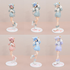 ゼロから始める異世界生活ライムラム愛蜜莉雅パーカー装フィギュア置物