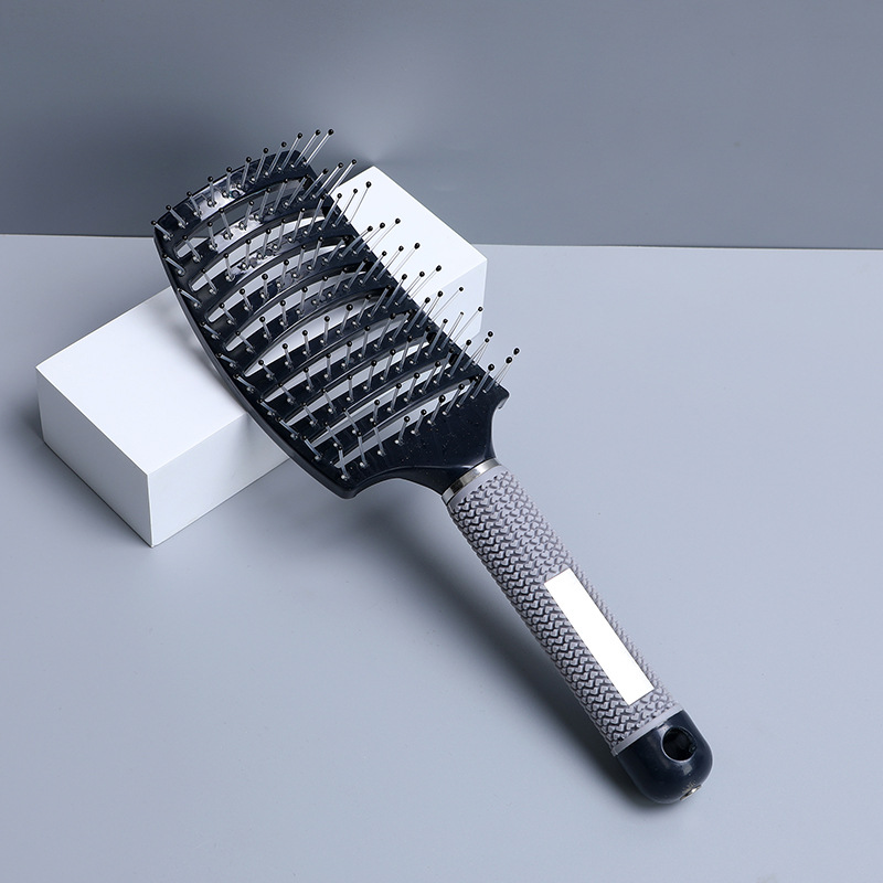 Peine curvo grande para mujer, peine de peluquería de dientes largos y anchos, peine de peinado de pelo rizado esponjoso, peine de masaje de costillas curvas de melena antiestática