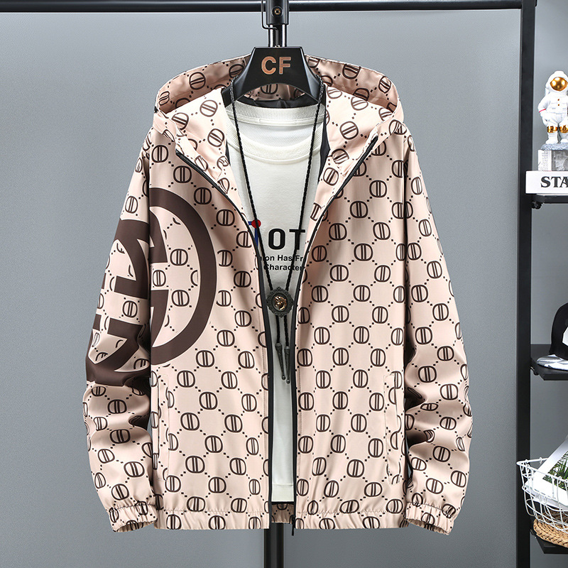 Ανδρικά εξωτερικά ρούχα, μοντέρνα μπουφάν μάρκας, νέα τάση φθινοπώρου, όμορφο, ευέλικτο, κουκούλα_voghion.com