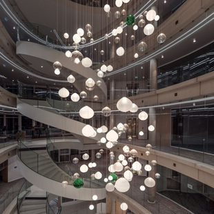 Modern Minimalist Office Building Shopping Mall Midnight Bubble Ball Chandelier Hotel House Club Hall Engineering Lamps
