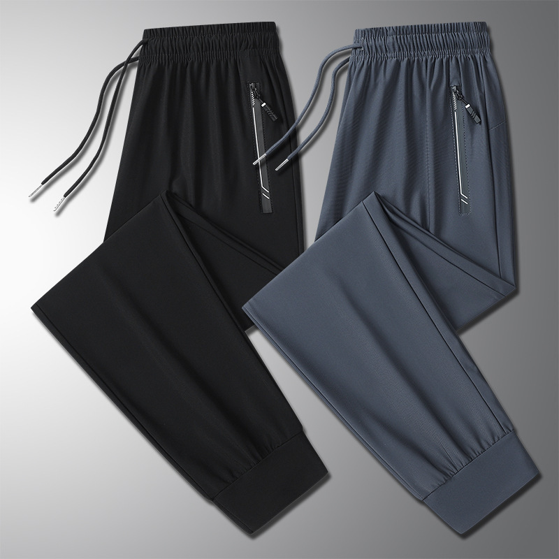 Ice Silk Pants Men's Summer Ultra-thin Quick-drying Sports Casual Long Pants Straight plus size Breathable Leg Air Conditioning Pants Ice Silk Pants Men's Summer Ultra-thin Quick-drying Sports Casual Long Pants Straight plus size Breathable Leg Air Conditioning Pants
