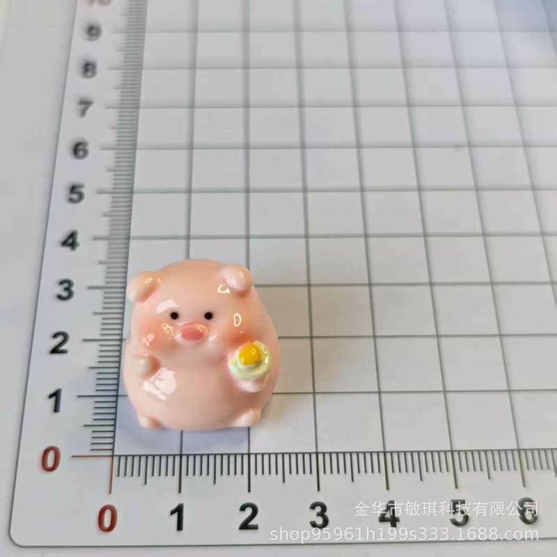 树脂卡通立体趴趴小猪diy饰品配件鞋花汽车摆挂件发夹手工材料|undefined