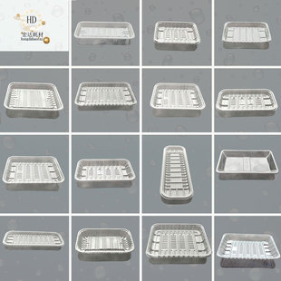 Disposable Plastic Tray Supermarket Fresh Fruit and Vegetable Food Packaging Box Rectangular Transparent Fresh-Keeping Packaging Box