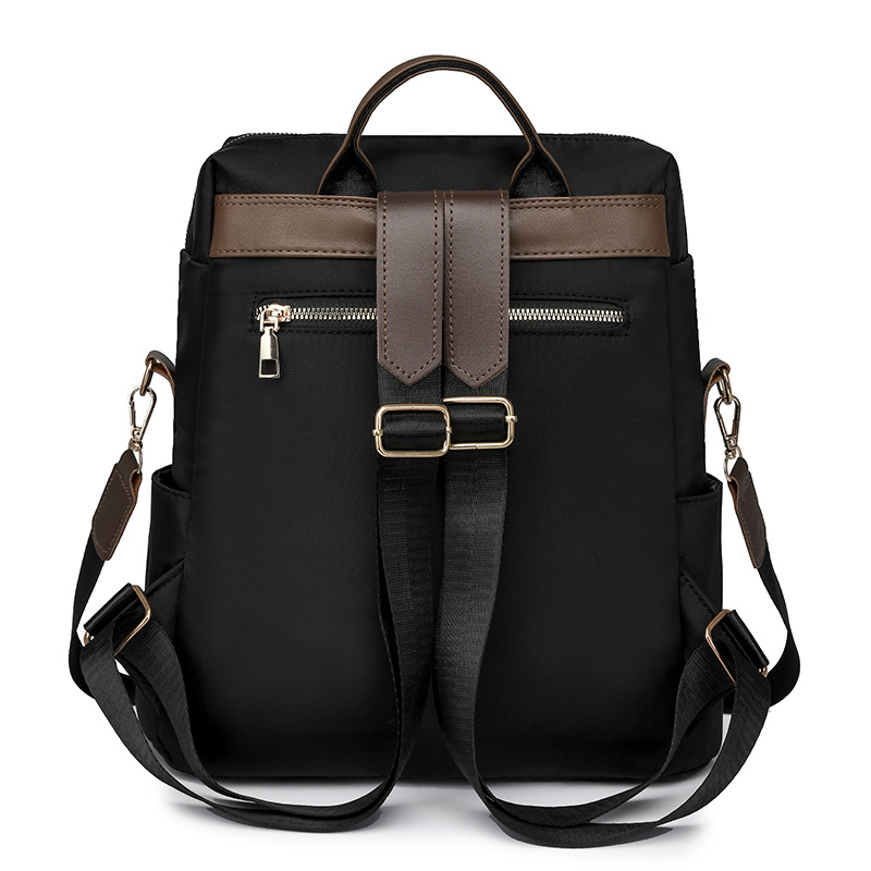 Mochila de nailon multifuncional para mujer 2024 nuevo estilo casual mochila de viaje de viaje línea de bordado de moda mochila escolar de gran capacidad