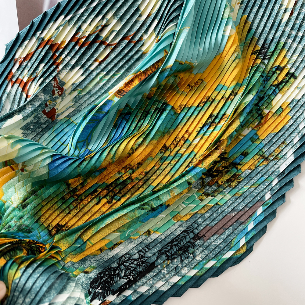Women's Fairy Style Solid Color Satin Printing Silk Scarf display picture 15