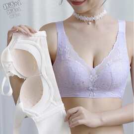 芙蓉8829#精美压花波浪文胸34-38/34-40薄B杯聚拢无钢圈内衣批发