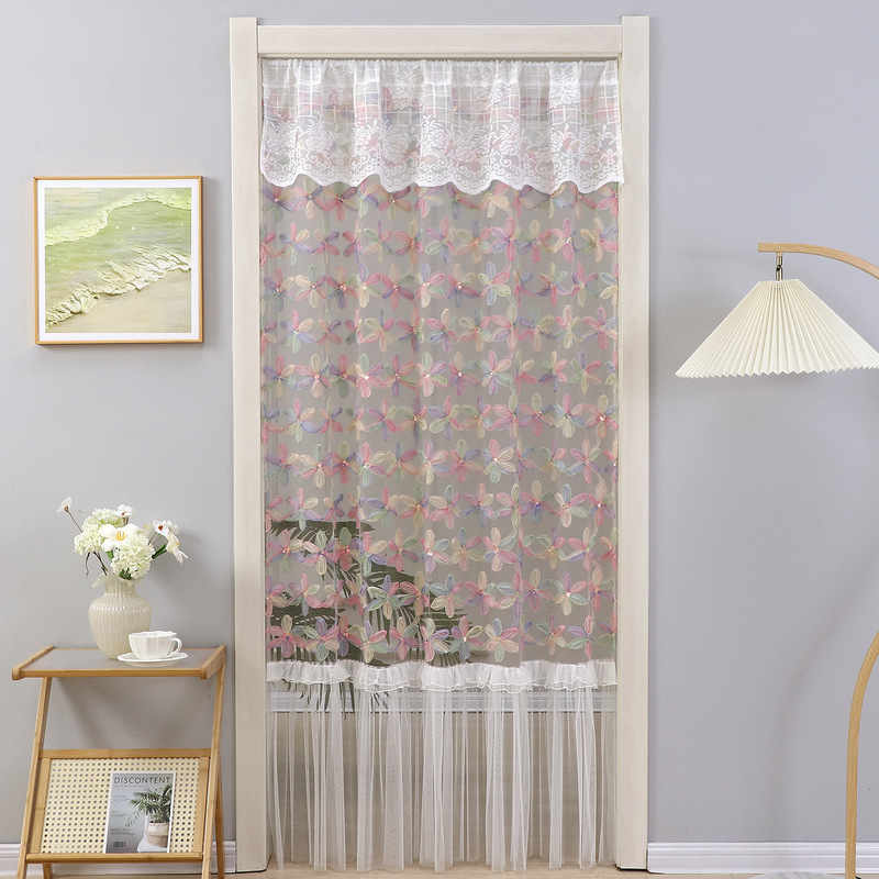 French-Style Romantic Ambiance Long Door Curtain Partition Curtain, No-Drill Lace Mosquito Net Curtain for Bedroom and Hallway French-Style Romantic Ambiance Long Door Curtain Partition Curtain, No-Drill Lace Mosquito Net Curtain for Bedroom and Hallway