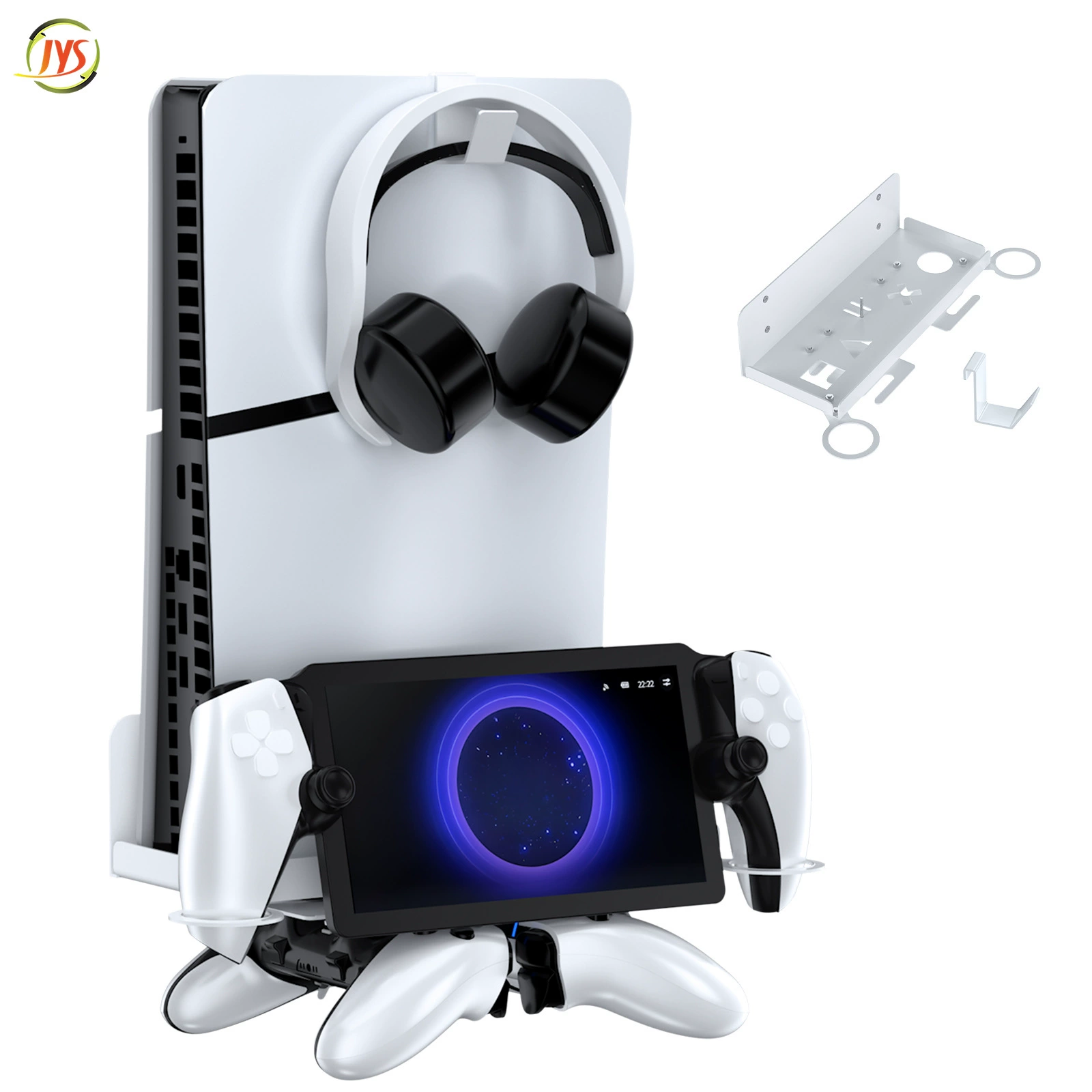 Крепление настенное для PS5/PS5 Slim: держатель гарнитуры и контроллера, модель JYS-P5213