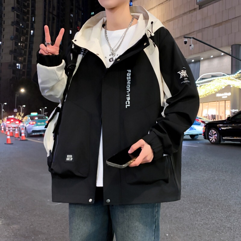 Men's spring and autumn new style jacket, stylish and loose-fitting sports casual coat for teenagers, trendy men's clothing