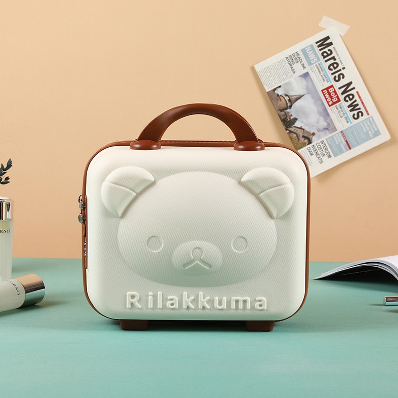 14 pulgadas maleta de oso acompañante caja de regalo portátil caja de embarque para niños almacenamiento caja de maquillaje fábrica en stock al por mayor