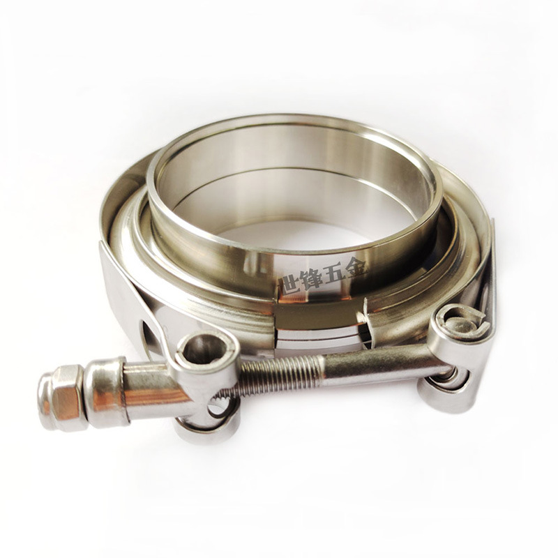 abrazadera de tubo de escape 304 acero inoxidable brida conector hembra V-brazamiento silenciador abrazadera de tubo de garganta en stock