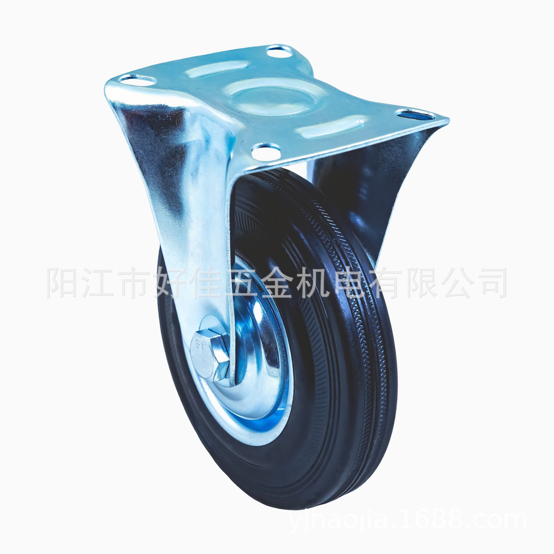 源头工厂产品125/37.5-50mm欧洲款钢轮毂平板定向工业橡胶脚轮