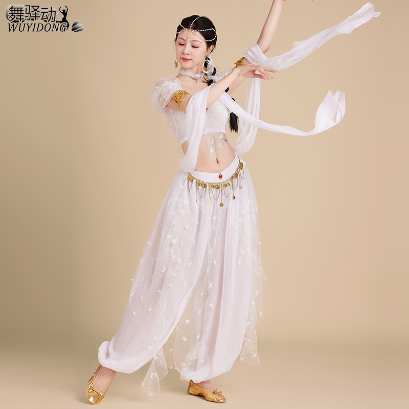 Dancing Princess Jasmine Indian Dance Costume for Women, Dunhuang Flying Fairy Dance Outfit, Exotic Style Western Region Dance Costume for Women