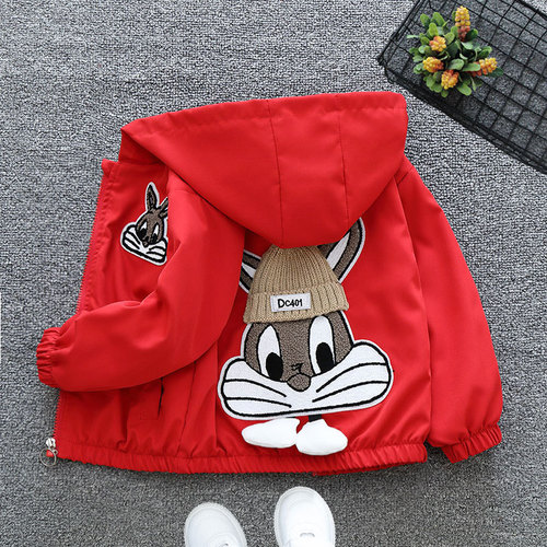 Girls Spring and Autumn Hooded Jacket 2024 New Children's Spring Clothes Little Boys Style Windbreaker Jackets Trendy Tops Korean Version