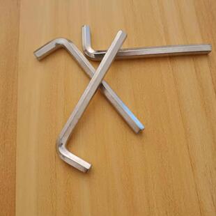 Hexagon socket 7-shaped wrench M4M5M6 hexagon socket wrench furniture screw matching wrench plated white zinc