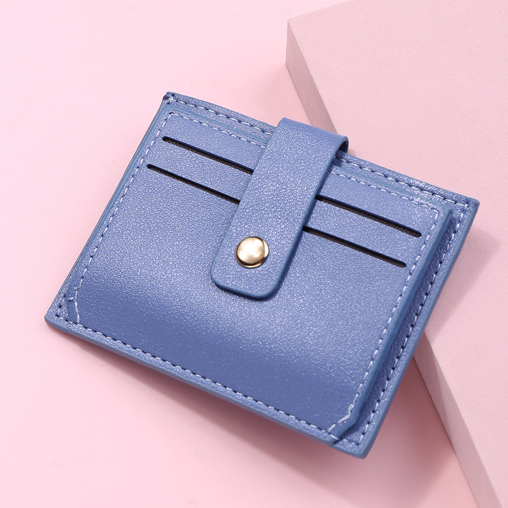 All Seasons Season Women'S Gender Women's Solid Color Pu Leather Flip Cover Card Holders