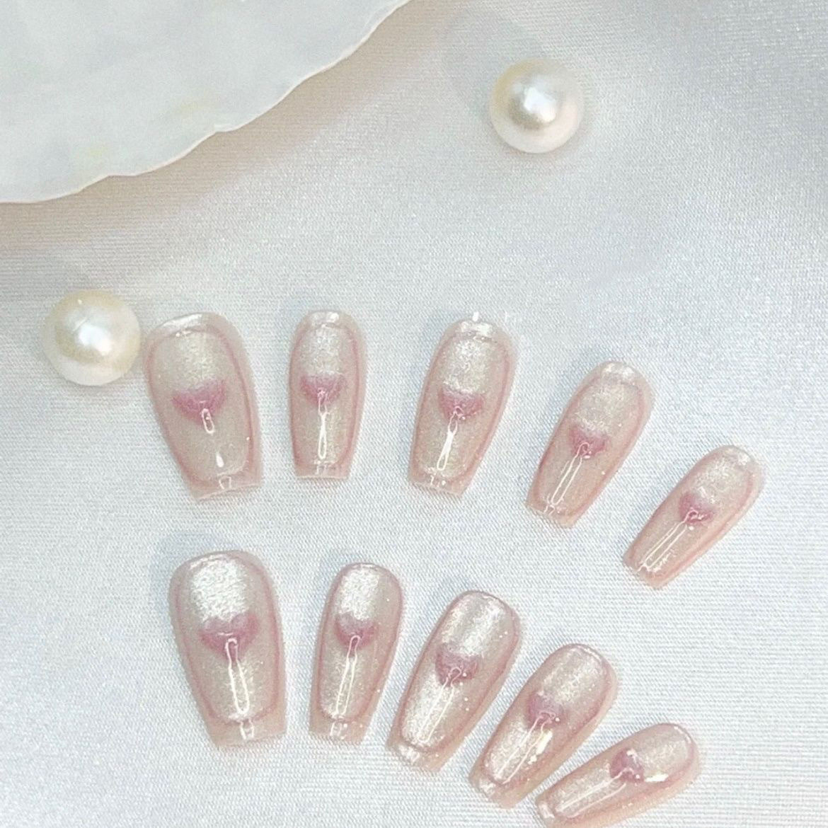 Yiyi Dance 10 piezas de uñas hechas a mano, terapia de luz, uñas, dopamina, uñas, uñas, parches al por mayor