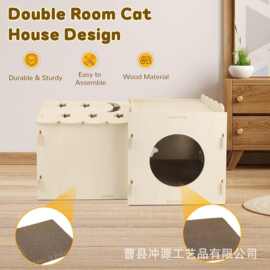 木制猫窝猫爬架屋室内猫猫狗狗玩具屋宠物猫房子猫咪藏身躲避屋