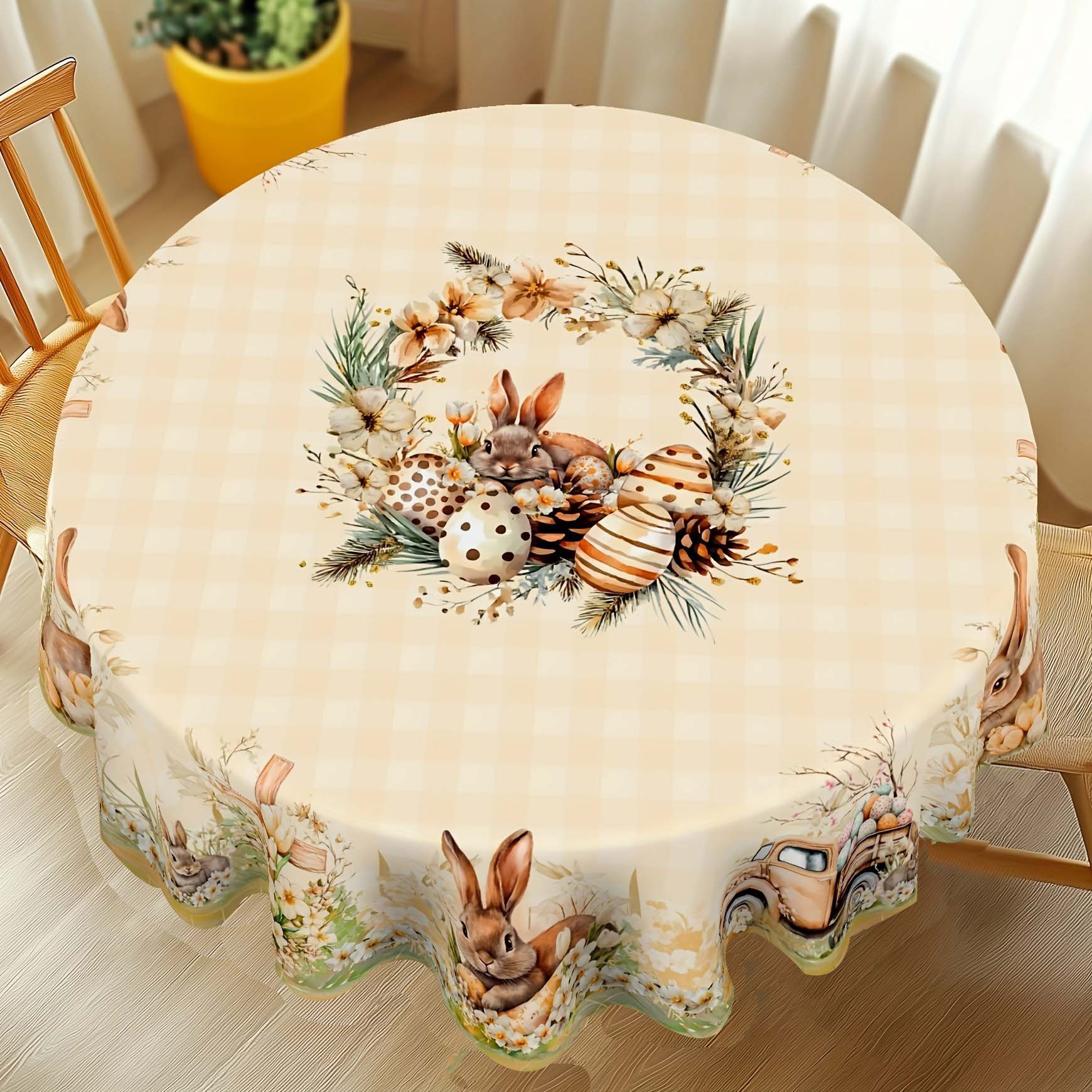 new Easter Egg Festive Tablecloth For Home Dining Table Dustproof Holiday Decoration_voghion.com