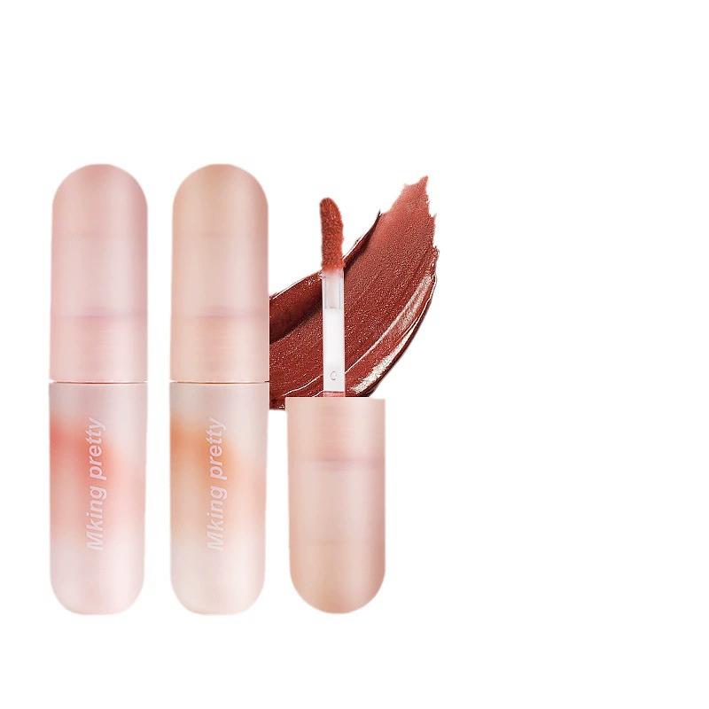 MKING PRETTY Brown matte lip gloss, lipstick, translucent shading