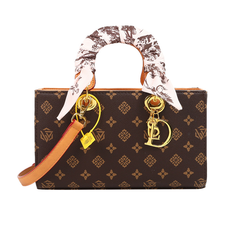 Estilo horizontal grande Dai Fei bolso de mujer adorno de moda con bufanda de seda bolso de mano comercio exterior transfronterizo nuevo bolso de mensajero de un solo hombro