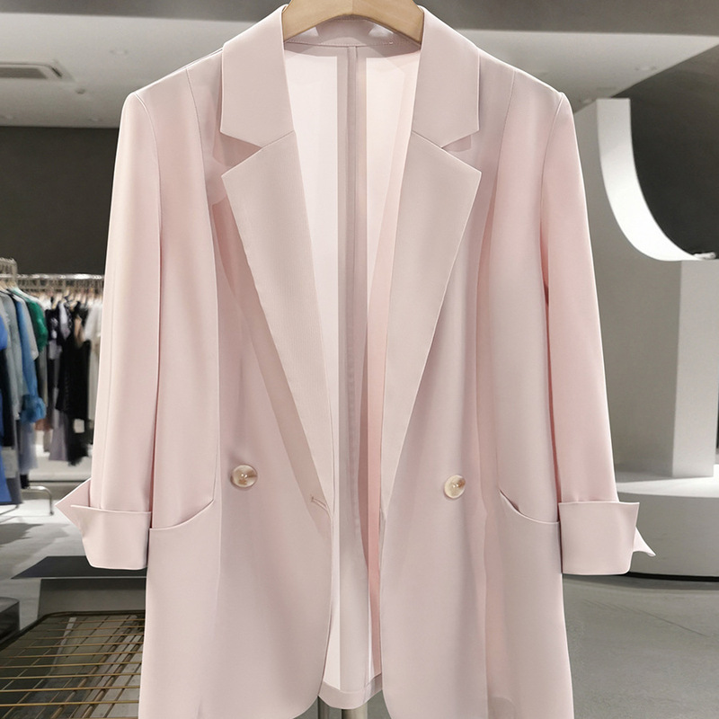 Pink Loose Lazy Style Thin Suit Jacket Women's 2025 New Summer Sweet Age-reducing Super Good-looking Small Suit
