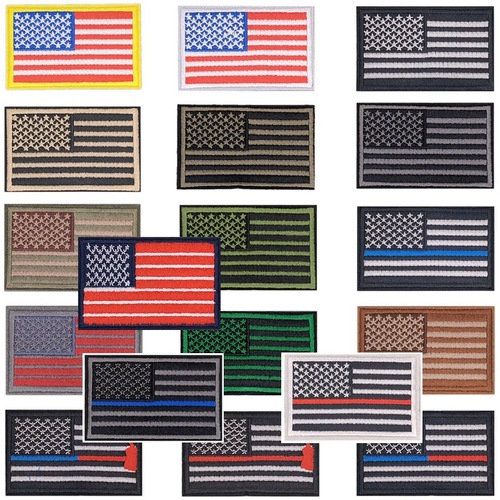 Lianxing Cross-Border American Flag Velcro Adhesive Computer Embroidered Label Embroidered Cloth Sticker Bag Hat Sticker