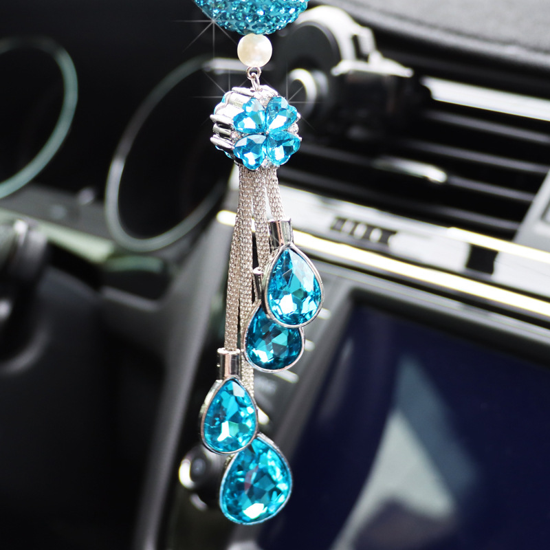 Car rearview mirror pendant metal pendant car Crystal Diamond Ball interior pendant car decoration rhinestone pendant ornaments