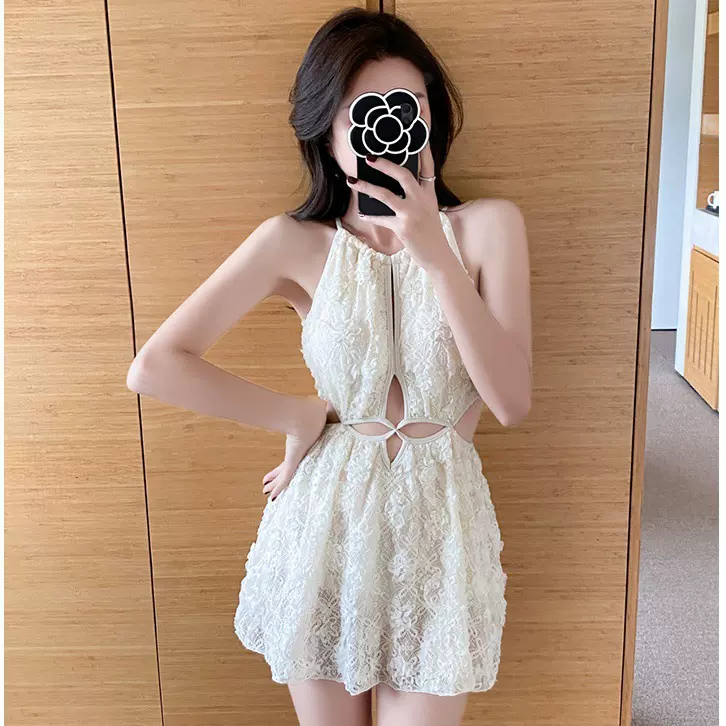 蕾丝性感遮肚显瘦露背仙女范2025新款暴款保守网红纯欲风泳衣女夏