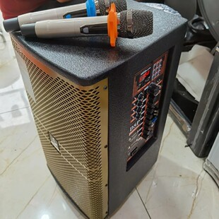 Outdoor Rechargeable Performance Trolley Audio Empty Box Spray-Painted Birch Plywood Golden Speaker Empty Shell