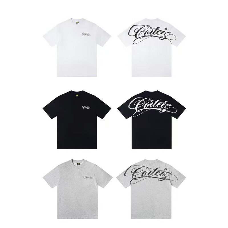 25S Cross-Border European and American Trendy Brand Alcatraz Back Letter Slogan Printed Short-Sleeved T-Shirt for Men and Women American High Street Half-Sleeve