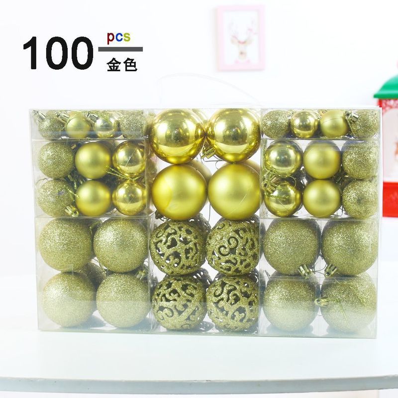 跨境现货圣诞球吊球100只盒装3/4/6cm圣诞树挂饰圣诞节装饰品|undefined