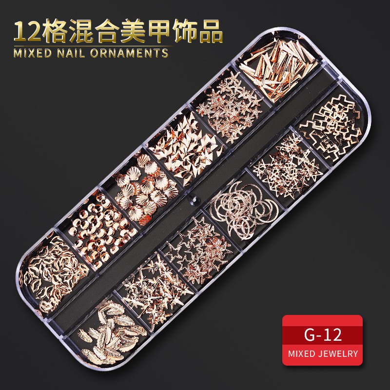 Manicura estrella Luna joyería conjunto completo en forma especial remache aleación diamante mágico color perla lentejuelas manicura joyería de uñas