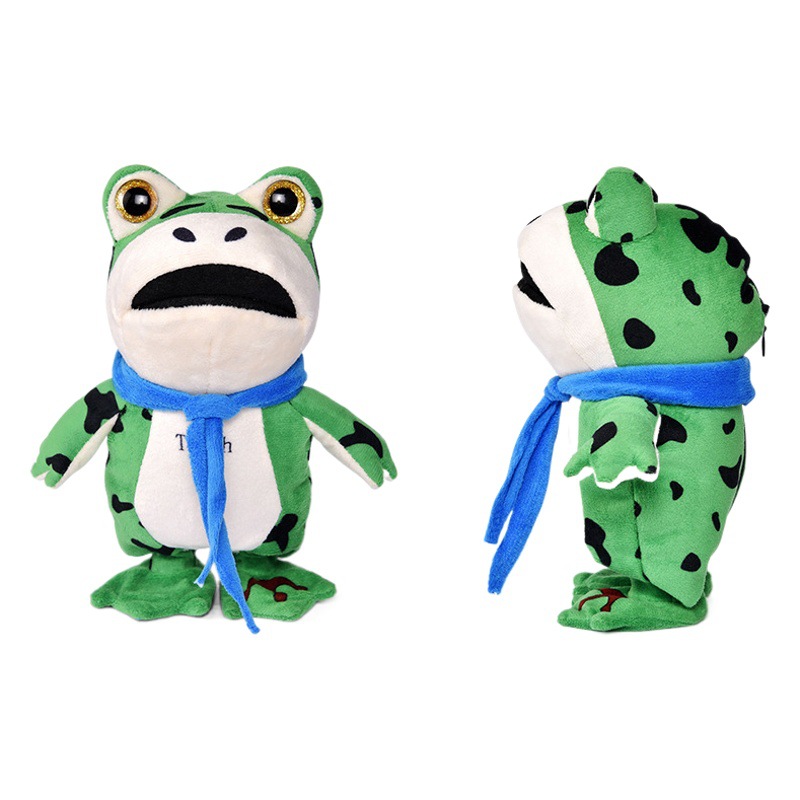 Eléctrica aprender a hablar simple lindo pequeña rana cantando baile swing caminar venta bebé Rana muñeca de peluche celebridad en línea