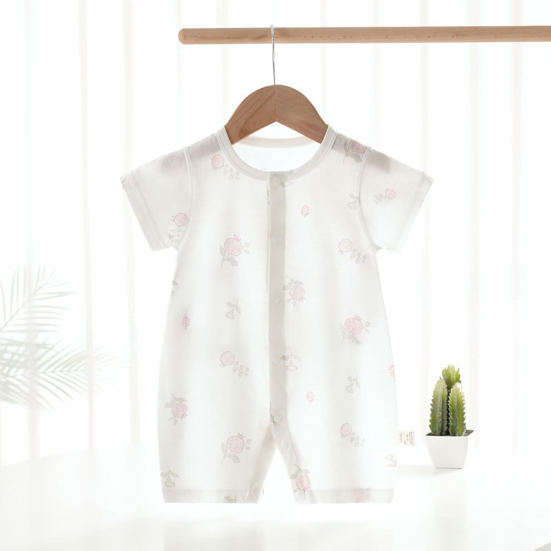 Anyang Baby and Children's Clothing Pure Cotton Baby Jumpsuit Summer Thin Short-Sleeved Boneless Romper Newborn Romper