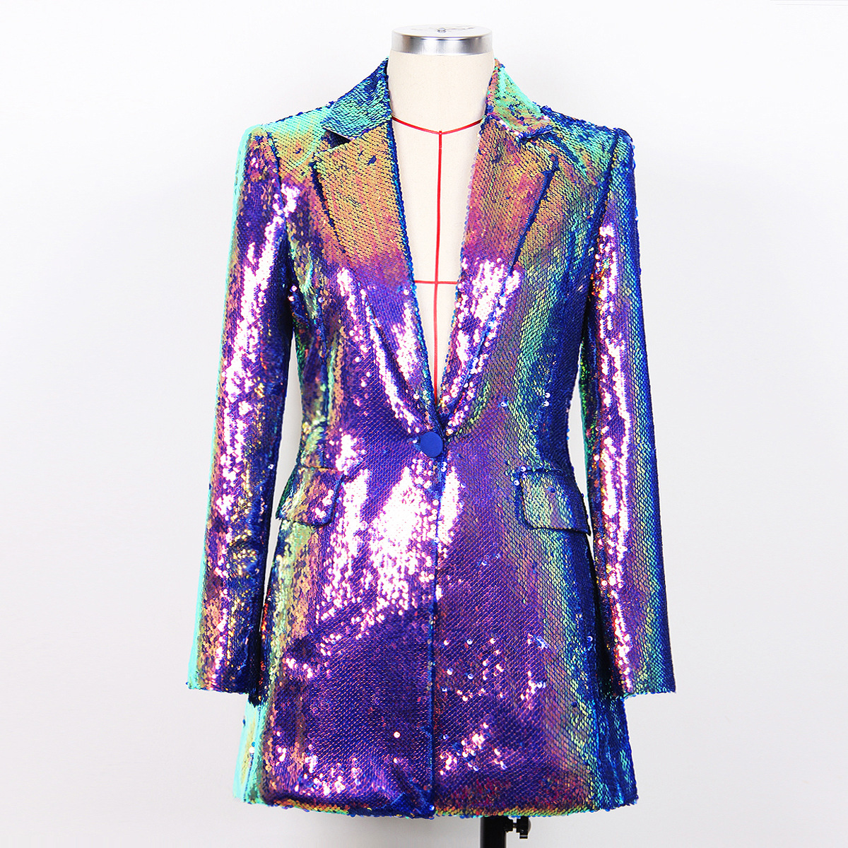 Saco Blazer con Lentejuelas para Mujer 2317 de Fibra de Acetato Sin Planchado