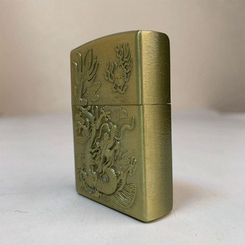 Bronze kerosene lighter dragon ball embossed metal engraving craft retro style lighter wholesale