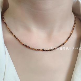 Factory Wholesale Ultra-Fine Natural Tiger Eye Stone Beads High-End Clavicle Necklace for Besties and Couples to Give Their Girlfriends Exquisite Gifts