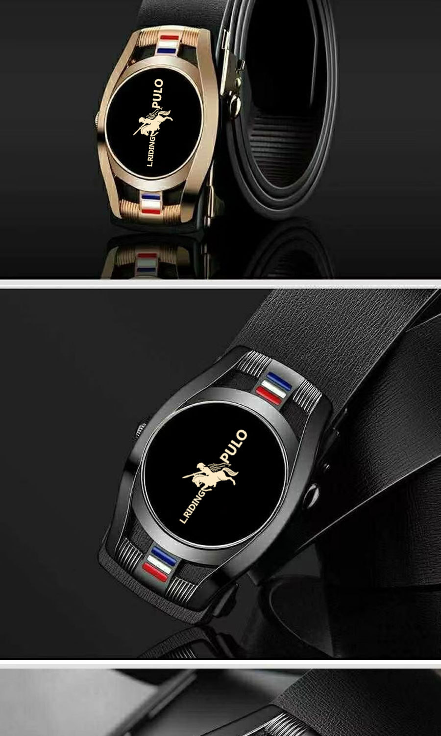 Douyin Viral Paolo Classic High-End No-Tooth Automatic Buckle Leather Belt for Men - Fashionable Versatile Business Leather Belt