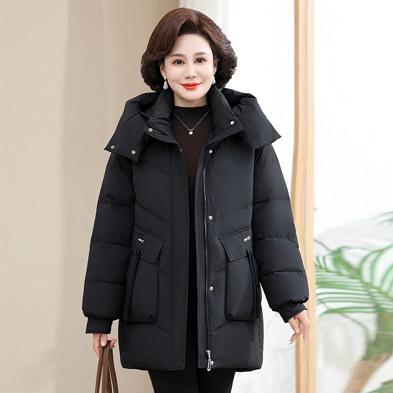 Counter texture down jacket women's middle-aged and elderly fashion brand coat high-end temperament loose mother age-reducing winter clothing