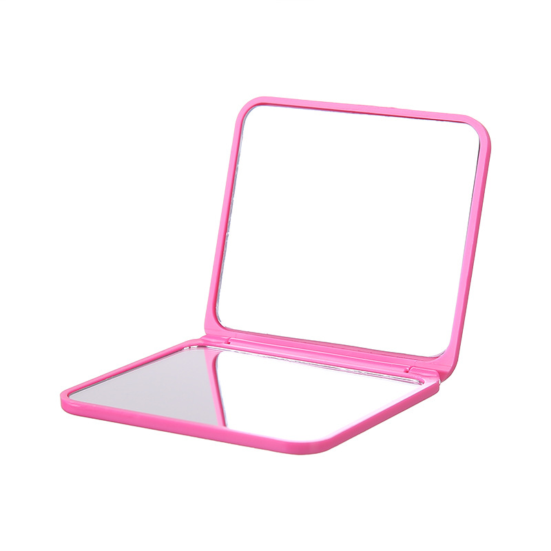 Espejo de maquillaje cuadrado plegable de doble cara, regalo portátil para niñas, mini espejo para retoques, espejo pequeño plegable.