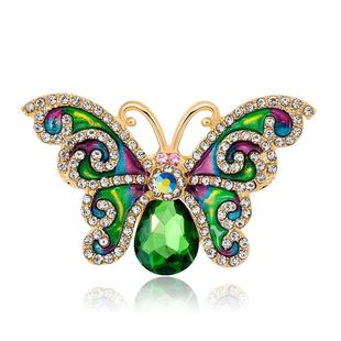 Mori psychedelic butterfly brooch high-value foreign-style insect light luxury high-end brooch College suit jacket accessories