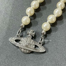 V金高品质 大牌平替项链 珍珠土星项链 CNC精工 一件代发