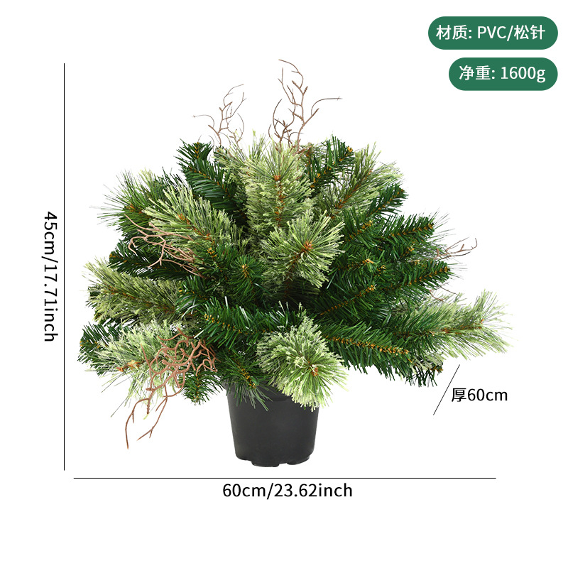 Decoración de Navidad PE escritorio simulación de árbol de Navidad árbol de cuello inclinado decoración de bonsai decoración de árbol