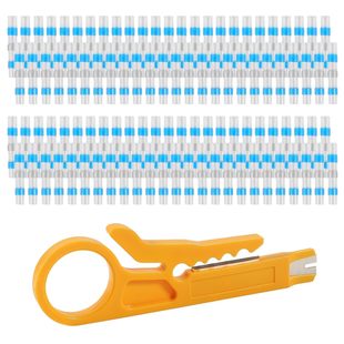100Pcs Solder Seal Wire Connectors Awg 16-14 Blue Solder Sea