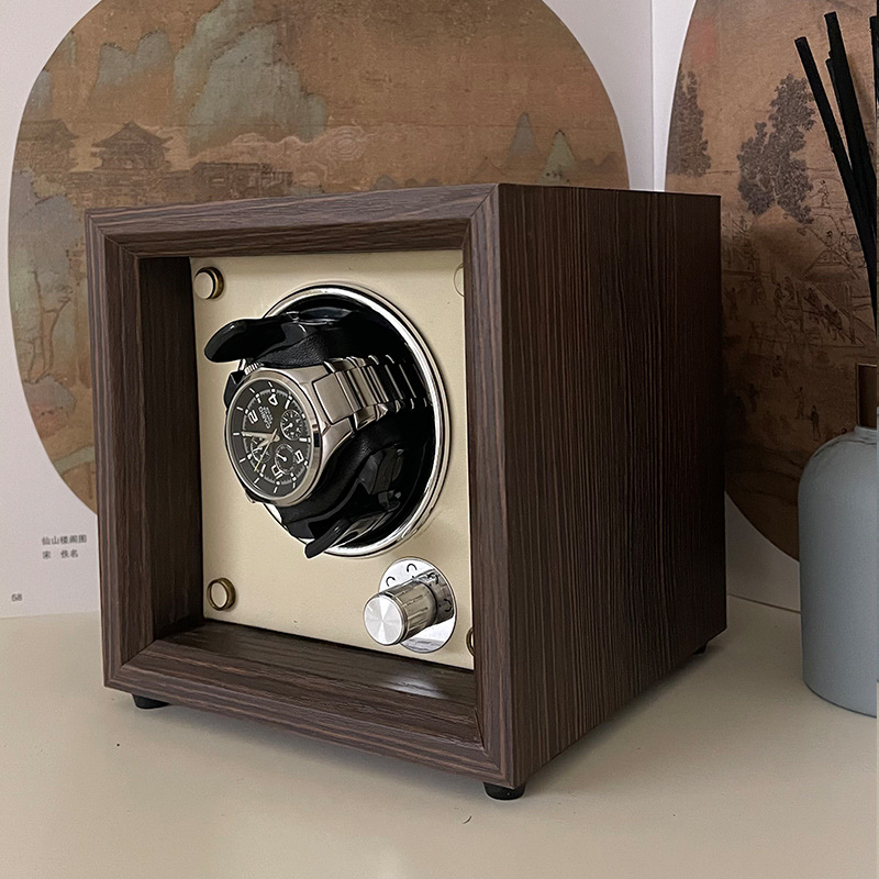 Wood grain full-automatic watch Shaker mechanical watch rotating placer anti-magnetic watch storage box rotating watch ZG-1W
