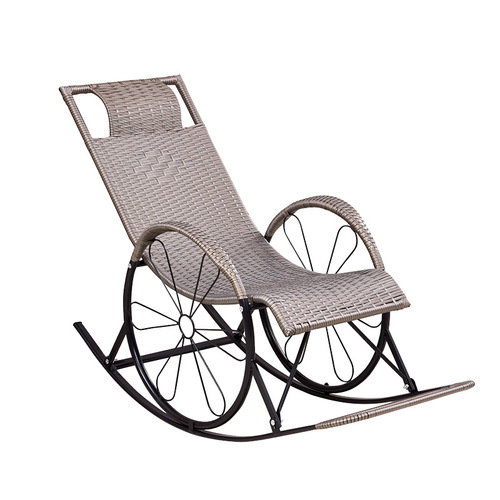 New rattan rocking chair, lounge chair for adults, balcony leisure chair, three simple old man chairs, light luxury rattan in the yard