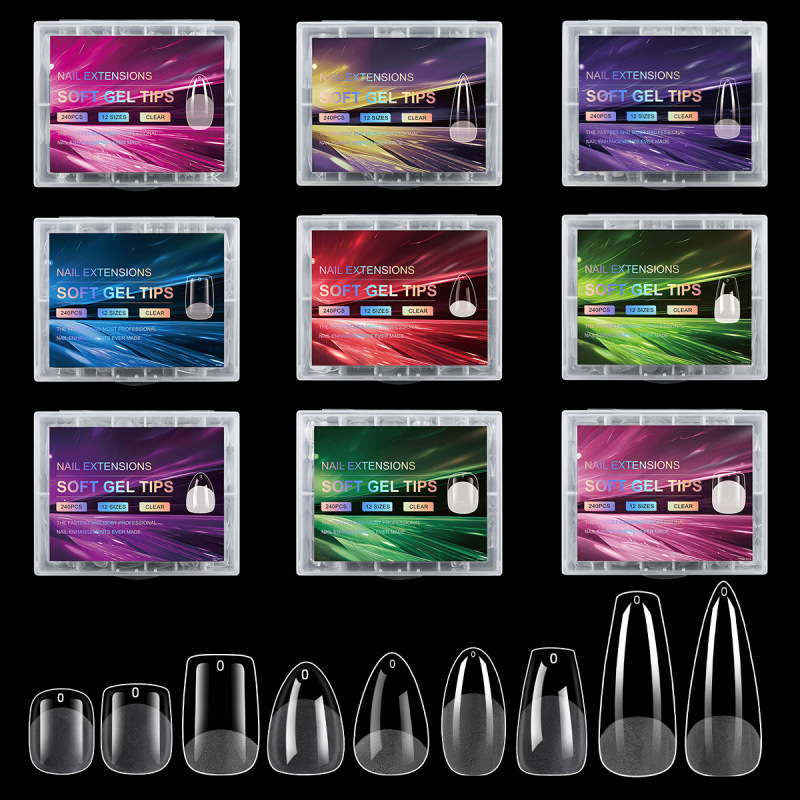 Cross-Border 240Pcs Boxed Wearable Short Nails Transparent Frosted Seamless Fake Nail Stickers Frosted Nail Pieces Cross-Border 240Pcs Boxed Wearable Short Nails Transparent Frosted Seamless Fake Nail Stickers Frosted Nail Pieces